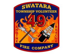 A badge logo for Swatara Township Volunteer Fire Company features the number 49, fire flames, an axe, a tool, and the words "Engine" and "Rescue".